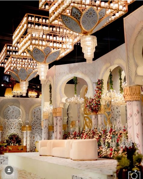 Sufi Wedding Decor, Sufi Theme Wedding Decor, Mughal Theme Wedding Decor, Sufi Decor, Khaleeji Wedding, Banquet Themes, Fairmont Wedding, Indian Outdoor Wedding Decor, Ivory Wedding Decor