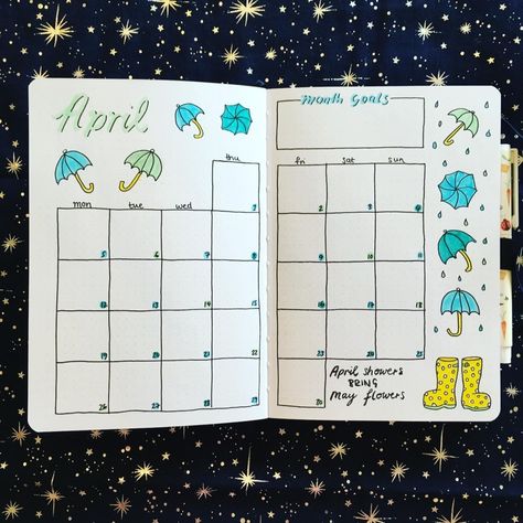 Bullet Journal 2021: April Theme Bullet Journal April Theme, Bujo April Theme, April Journaling, April Bullet Journal Ideas, Bujo Templates, April Journal, Bullet Journal April, April Bujo, Bullet Journal Calendrier