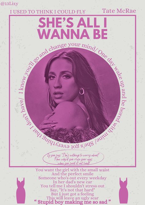 She’s all i wanna be- Tate McRae - i used to think I could fly- poster- music poster Shes All I Wanna Be Tate Mcrae, She’s All I Wanna Be Tate Mcrae, Tate Mcrae Poster Think Later, Tate Mcrae She's All I Wanna Be, Tate Mcrae Poster Aesthetic, Tate Mcrae Poster Print, Think Later Tate Mcrae, Tate Mcrae Poster, Tate Mcrae Aesthetic