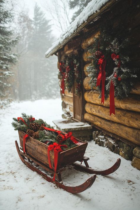 21 Cozy Mountain Lodge Christmas Decor Ideas 52 Lodge Christmas Decor, Lodge Christmas, Cabin Christmas Decor, Christmas Lodge, Christmas Door Decoration, Christmas Scenery, Cabin Christmas, Country Christmas Decorations, Christmas Interiors