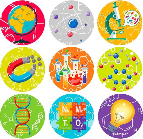 AmazonSmile: Jecery 1800 Pcs Science Stickers for Kids Science Teacher Reward Stickers Science Party Favor Stickers Bulk Chocolate Stickers : Toys & Games Stem Stickers, Science Stickers Printable, Sticker For Science, Chemist Sticker, Physical Science Stickers, Science Party Favors, Science Stickers Biology, Science Festival, Gold Design Background