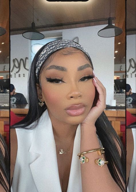 Aliyah Jay, Hairband Hairstyle, Aaliyah Jay, Artsy Makeup, Face Beat Makeup, Frontal Wig Hairstyles, Headband Wig, Cute Makeup Looks, Foundation Shades