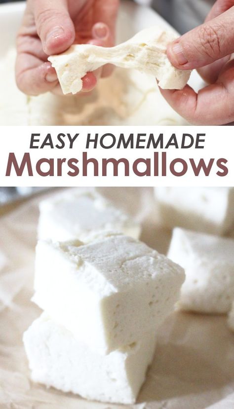 An easy homemade marshmallow recipe that has no corn syrup and can be made fully organic! Make these healthy DIY marshmallows today! #Recipes #FromScratchRecipes #Dessert Marshmallow Recipe No Corn Syrup, Diy Marshmallows, Make Marshmallows, Healthy Marshmallows, Homemade Marshmallow Recipe, Marshmallow Recipe, Homemade Marshmallow, How To Make Marshmallows, Paleo Recipe