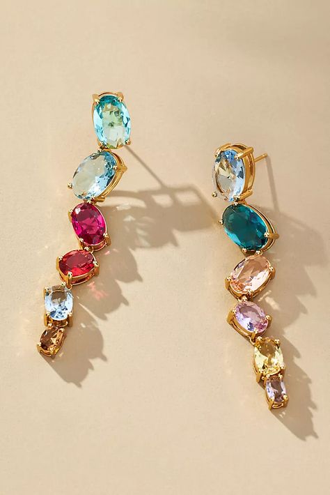 Women's Jewelry | Fashion Jewelry for Women | Anthropologie Anthropologie Earrings, Jewellery Photography, Mignonne Gavigan, Multicolor Earrings, Steel Post, Jewelry Photography, Crystal Drop Earrings, Crystal Drop, Jewelry For Women