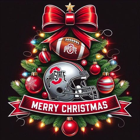 Ohio State Buckeyes Christmas, Ohio State Wallpaper, Osu Buckeyes Football, Ohio State Logo, Christmas Ribbon Crafts, Month Quotes, Ohio State Buckeyes Football, Osu Buckeyes, Holiday Graphics