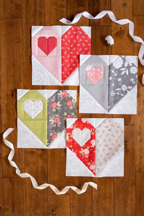 Heart Quilt Pattern, Sew Projects, Butterfly Quilt, Quilt Block Patterns Free, Diy Valentines Decorations, Pink Quilts, Quilt Block Pattern, Paper Piecing Quilts, Heart Quilt