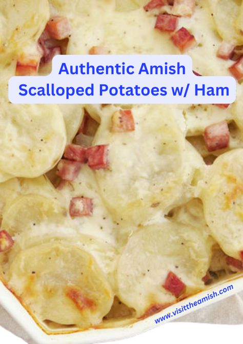 Scalloped Potatoes With Ham, Potato Dishes Easy, Potatoes With Ham, Scalloped Potatoes Crockpot, Potatoes And Ham, Amish Style, Scalloped Potatoes And Ham, Ham Potato, Ham Casserole