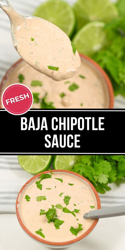 Baja Chipotle Sauce is a creamy, spicy sauce that can be used as a dip or spread. With a squeeze of lime juice and adobe chipotle peppers adding a sharp kick, this sauce has all the savory flavors you could want and more. Subway Baja Chipotle Sauce, Ancho Chipotle Sauce, Jersey Mikes Chipotle Mayo Recipe, Adobe Sauce Recipe, Quesadilla Dipping Sauce, Mexican Cream Sauce, Baja Chipotle Sauce, Southwestern Sauce, Keto Cookout