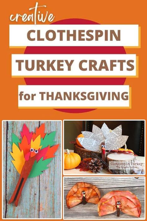 These creative clothespin turkey crafts are the perfect activity for your kids to make for your Thanksgiving celebrations. Crafts For Thanksgiving, Turkey Crafts Kids, Leaf Turkey, Thanksgiving Turkey Craft, Thanksgiving Worksheets, Yellow Crafts, Easy Thanksgiving Crafts, Thanksgiving Clothes, Turkey Crafts