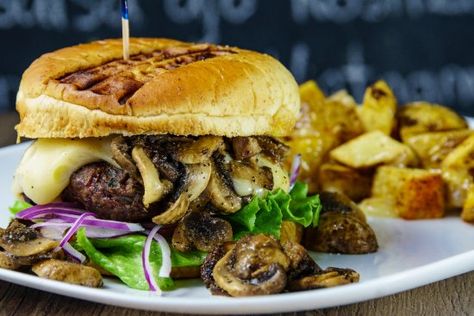 Chepe's, San Ramon - Restaurant Reviews, Phone Number & Photos - TripAdvisor Pork Burgers Recipes, Mushroom Swiss Burger, Mint Chocolate Cake, Chicken Curry Salad, Game Recipes, Wild Game Recipes, Gourmet Burgers, Smash Burger, Beef Burgers