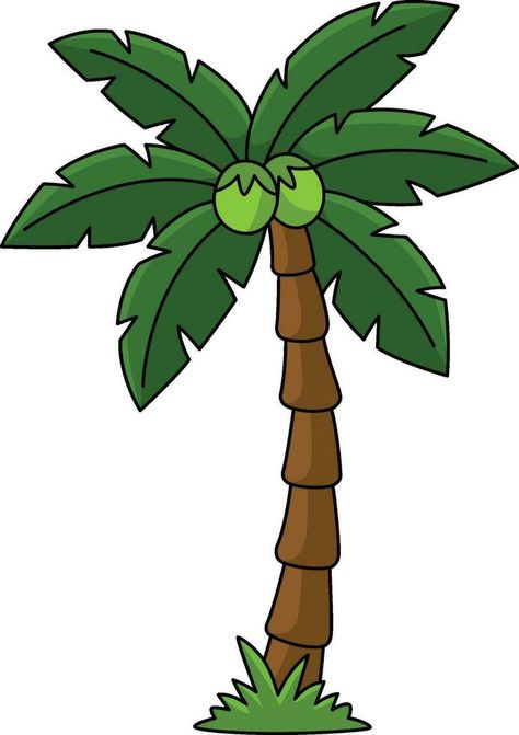 Coconut Tree Cartoon, Coconut Tree Clipart, Tree Cartoon, Tree Clipart, Tree Saw, Village House, Heart Tree, Village House Design, Coconut Tree