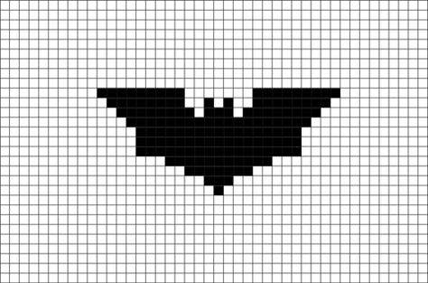 Batman Logo Symbol Pixel Art from BrikBook.com #batman #batmanlogo #hero #capedcrusader #benaffleck #dcmovie #dawnofjustice #pixel #pixelart #8bit Shop more designs at http://www.brikbook.com Grille Pixel Art, Pixel Art Animals, Pixel Art Minecraft, Modele Pixel Art, Grid Patterns, Woodworking Logo, Easy Pixel Art, Pixel Art Templates, 8bit Art