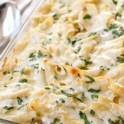 Three Cheese Pasta Bake Recipe - Lil' Luna Three Cheese Pasta, Cream Cheese Pasta Sauce, Sour Cream Pasta, Pasta Bake Recipes, Cheese Pasta Bake, Pasta Recipes Video, Pasta Bake Easy, Recipes Cheese, Pasta Bake Recipe