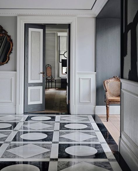 Hanne Gathe 🇳🇴🇬🇧 on Instagram: “Just the most stunning floor Ive seen in a while by @baptistebohu via @simplysmashingdesigns . . . . . . . . . .  #dezeen #decor…” Colonial Modern Interior, Baptiste Bohu, Modern Chinese Interior, Floor Pattern Design, Marble Floor Pattern, Chinese Style Interior, African Interior Design, Foyer Flooring, Floor Pattern