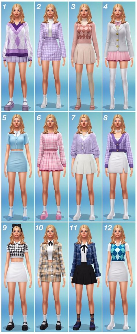 Zerowave Outfit, The Sims 4 Cc Family Clothes, Ts4 Cc Preppy Clothes, Ts4 Preppy Cc, Sims 4 Preppy Cc Maxis Match, Sims 4 Cc Teacher Clothes, Sims 4 Clothes No Cc, Cute Sims Cc Clothes, Cute Sims 4 Clothes