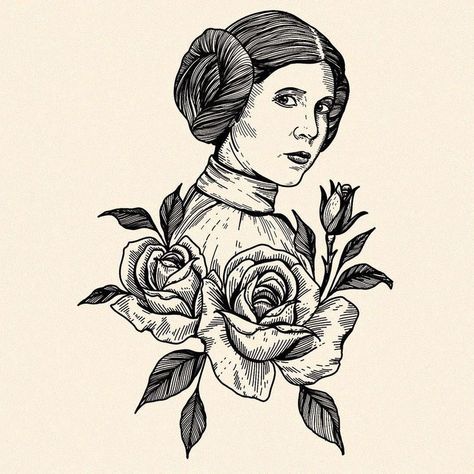 Leia Tattoo, Princess Leia Costume Diy, Princess Leia Tattoo, Darth Maul Costume, Princess Leia Art, Star Wars Tattoo Ideas, Star Wars Canvas Art, Star Wars Makeup, Princess Leia Hair