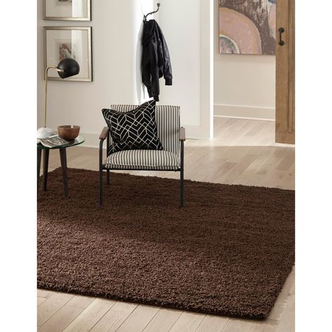 Ebern Designs Angeline Performance Cherry Red Rug & Reviews | Wayfair Dark Brown Rug, Warm Chocolate, Solid Color Rug, Shag Rugs, Chocolate Brown Colour, Target Rug, Brown Area Rug, Solid Rugs, Square Rug