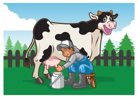 Cow Cartoon Images, Farmer Painting, Farm Cartoon, Milk The Cow, Cow Illustration, Cats Art Drawing, Cow Photos, Dj Images Hd, Happy Cow