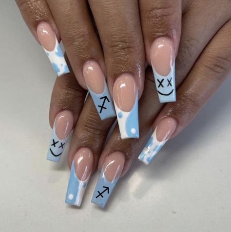 Sagittarius Nails Designs Acrylic, Aquarius Nails Acrylic, Sagittarius Nails Designs, Pisces Nails Designs, Sagittarius Nails, Aries Nails, Hippie Nails, Diy Acrylic Nails, Colored Acrylic Nails