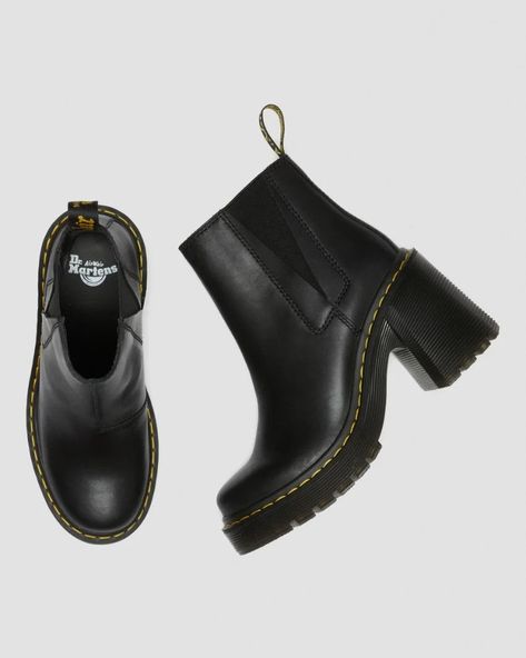 Spence Sendal - Dr. Martens Chelsea Boots Dr Martens, Heel Chelsea Boots, Chelsea Boots Heel, Black Dr Martens, Heeled Chelsea Boots, High Hopes, Heels High, Black Chelsea Boots, Boots Fall