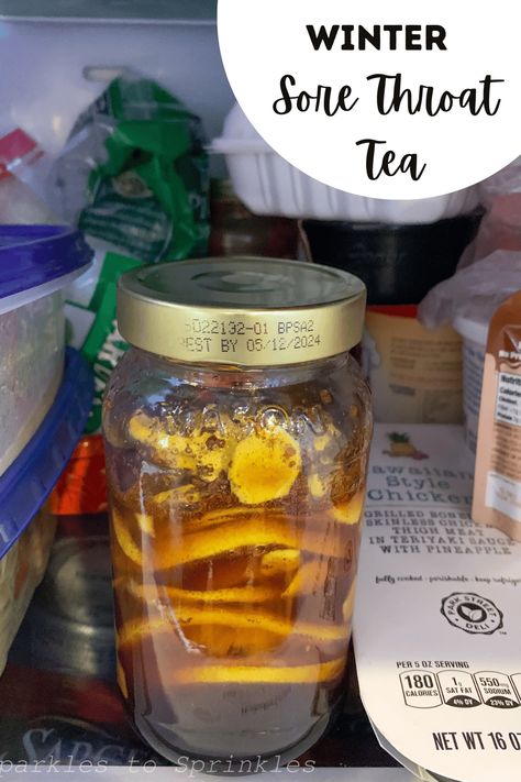 Winter Remedies, Help Sore Throat, Ginger Lemon Honey Tea, Honey For Sore Throat, Homemade Cold Remedies, Throat Tea, Tea Jelly, Sore Throat Tea, Chest Cold