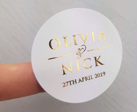 Large round wedding invite stickers with foil metallic print. Perfect for adding a touch of luxury to your wedding stationery. #weddingstickers #weddinginvitestickers . #Wedding_Sticker_Design #Wedding_Favor_Gift_Boxes #Personalized_Wedding_Stickers #Round_Sticker_Labels Wedding Sticker Design, Wedding Favor Gift Boxes, Personalized Wedding Stickers, Round Sticker Labels, Metallic Wedding, Cosmetic Labels, Background Colours, Wedding Stickers Labels, Candle Wedding Favors