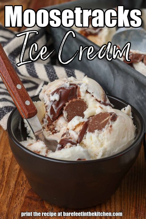 Moose Tracks Ice Cream Moose Tracks Ice Cream Recipe, Moose Tracks Ice Cream, Kitchen Aid Ice Cream Recipes, 3 Ingredient Ice Cream, Kitchen Aid Ice Cream, Homemade Ice Cream Recipes Machine, Best Pound Cake, Moose Tracks, Best Pound Cake Recipe