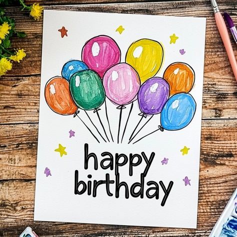 Happy Birthday Painting Ideas Happy Birthday Canvas Painting, Happy Birthday Painting Ideas, Birthday Canvas Painting, Birthday Painting Ideas, Happy Birthday Canvas, Painting Happy Birthday, Happy Birthday Painting, Acrylic Paint On Paper, Birthday Canvas