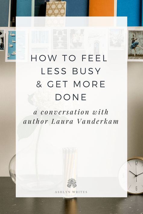 Want to know how to feel less busy and be more productive not only in your business but in your life? Make sure to check out my conversation with Laura Vanderkam where we talk about getting more things done | Ashlyn Writes #productivity#gettingthingsdone#feelinglessbusy Ashlyn Writes, Laura Vanderkam, 168 Hours, Creative Business Plan, Small Business Organization, Be More Productive, Entrepreneur Tips, Creative Business Owner, Work From Home Tips