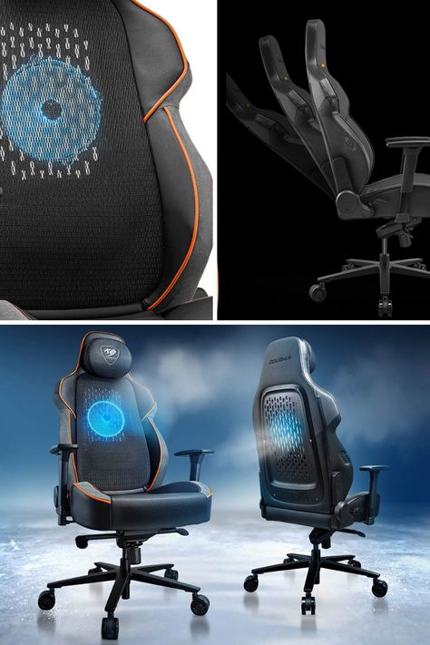 Stay cool and comfortable during intense gaming sessions with Cougar's NxSys AERO gaming chair, equipped with a built-in 200mm RGB fan to keep you sweat-free and an ergonomic design for ultimate comfort. Learn More! Space Gaming Chair, Gaming Chair Unique, Respawn Gaming Chair, Can Game, Pc Gaming Chair, Racing Gaming Chair, Run A Marathon, Desk Idea, Sport Chair