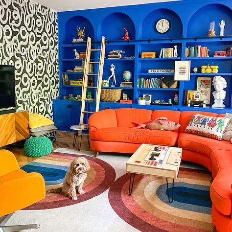 Funky Bedroom, Funky Room, Bedroom Eclectic, Funky Living Rooms, Apartment Decoration, Eclectic Interior Design, Funky Decor, Funky Home Decor, Eclectic Bedroom