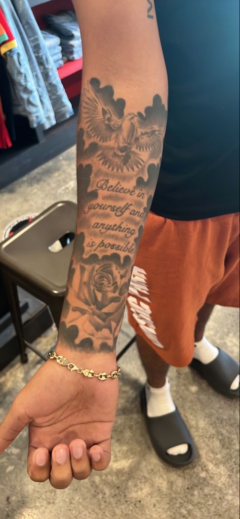 Mean Tattoo Ideas, Tattoo Ideas Forearm Guys, 2010 Tattoo Ideas, Basketball Forearm Tattoos, Bible Forearm Tattoos For Men, Forearm Tattoo Designs Men Half Sleeves, Tattoo Ideas About Moms, Men Tattoo Arm Sleeve Inspiration, Forearm Tattoos Men Black