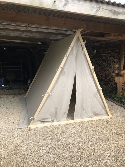 A viking inspiration tent made with no pattern for a Larp Larp Tent, Larp Camping, Viking Tent, Tent Ideas, Viking Decor, Diy Camping, Tent Camping, Larp, Outdoor Gear