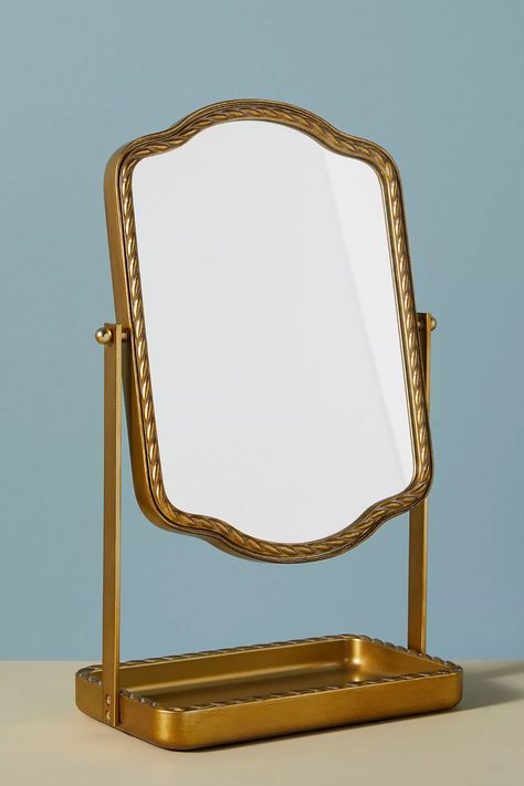 Tabletop Vanity Mirror, Room Aesthetics, Pinterest Contest, Uni Room, Desk Mirror, Classic Table, Ornate Mirror, 2nd Year, Wood Bedroom