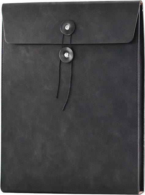 Amazon.com : VANRA Vertical Leather Envelope File Folders Expanding Document Holder Organizer Pocket Folder Portfolio for A4 Letter Size Paper with String Tie Closure (Black) : Office Products A4 Paper Size, Leather Envelope, Pocket Folder, Black Office, File Folders, Document Holder, A4 Paper, Clever Design, File Folder