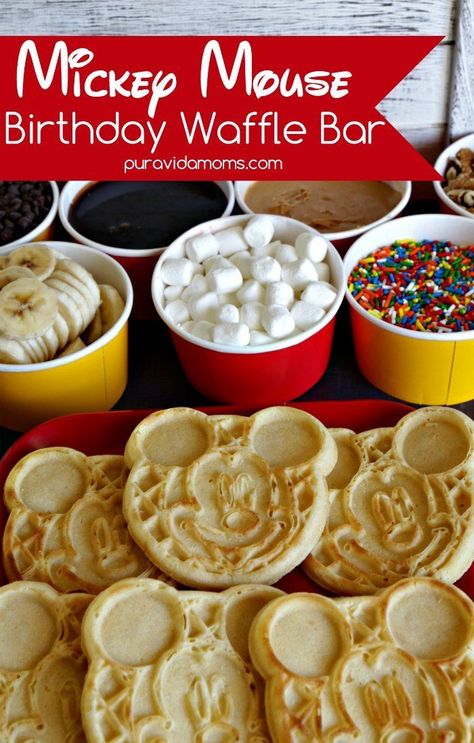 Brunch Activities, Happy Birthday Mickey Mouse, Birthday Breakfast Party, Breakfast Hotel, Healthy Brunch Recipes, Waffle Bar, Brunch Decor, Breakfast Waffles, Birthday Brunch