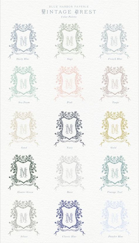 Wedding Crests, Wedding Crest Monogram, Vintage Magnolia, Crest Monogram, Magnolia Wedding, Wedding Crest, Invitation Suites, Baby Logo, Wedding Logo