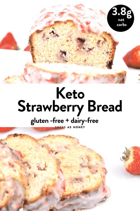 Flavored Pound Cake, Keto Cheesecake, Almond Flour Bread, Quick Bread Recipe, Strawberry Bread, Low Carb Flour, Strawberry Muffins, Healthy Strawberry, Keto Brownies