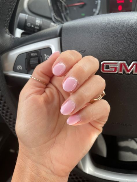 Basic Short Pink Nails, Simple Non Acrylic Nails, Nail Idea For Short Natural Nails, Neutral Pink And White Nails, Skin Tone Nails Designs, Light Pink Sns Nails Short, Soft Blush Nails, Short Round Sns Nails, Shellac Manicure Short Nails Summer