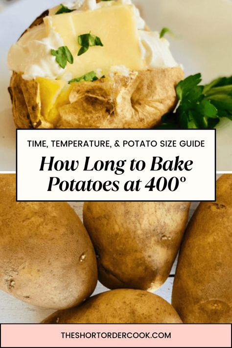 How Long to Bake Potatoes at 400° - The Short Order Cook How Long To Cook Potatoes In Oven, How Long To Bake Potatoes In Oven At 400, Large Baked Potatoes In The Oven, How Long To Bake A Potato In The Oven, How Long To Cook Baked Potatoes In Oven, How Long To Bake Potatoes In Oven, How To Bake Potatoes In Oven, Chilli Bar, Best Potatoes For Baking