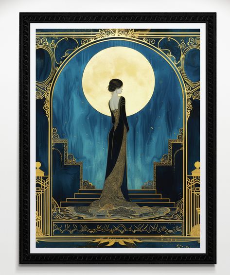 1950s Art Deco, Art Deco Canvas Painting, Art Deco Designs, Art Deco Winter Illustration, Art Deco Figure Illustration, Art Deco Vintage Posters, Art Deco Library, Art Deco Fashion 1920s, Art Deco Posters Prints