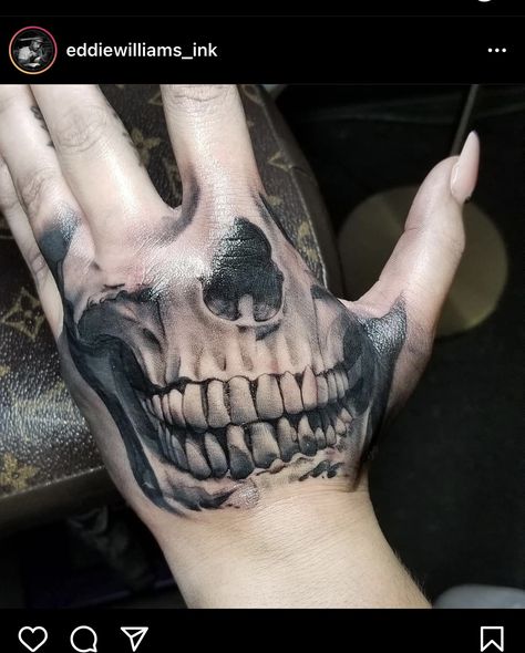 Hand Tattoos Skull Face, Joker Mouth Hand Tattoo, Hand Tattoos For Women Skull Face, Hand Tattoos Mouth, Skeleton Face On Hand Tattoo, Skull Face Hand Tattoo Stencil, Skull Face On Hand Tattoo, Hand Smile Tattoo, Hand Tattoos Face Mask