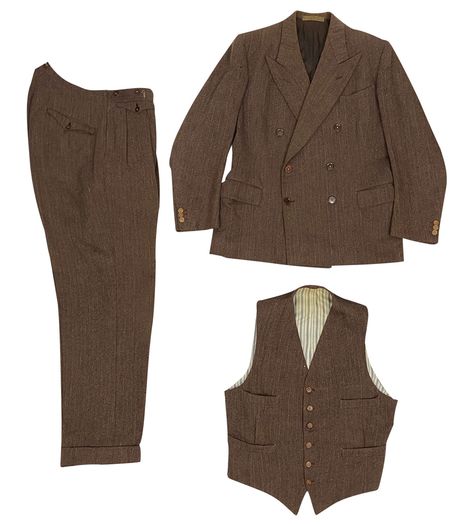 1930s Waistcoat, 1930s Suit, Music Man Costumes, Sound Of Music Costumes, 1940s Mens Fashion, Slacks Outfit, Brown One Piece, 1970s Clothing, 1960s Outfits