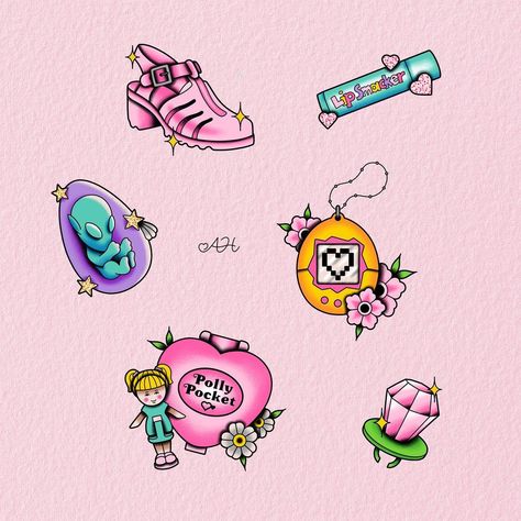 Tattoo Filler, Tattoo Design Book, Polly Pocket, Tattoo Design Drawings, S K, My Childhood, First Page, Flash Tattoo, Aliens