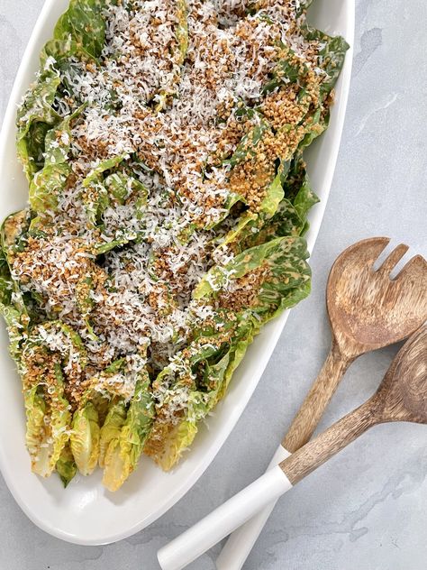 Spicy Caesar Salad with Toasted Breadcrumbs Recipe Chili Dressing, Breadcrumbs Recipe, Wedge Salad Recipes, Gem Lettuce, Love My Daughter, Roasted Artichoke, Calabrian Chili, Wedge Salad, Resep Salad