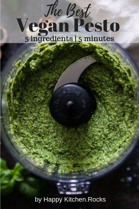 Vegan Pesto Sauce, Vegan Pesto Recipe, Pasta Bread, Vegan Pesto, Vegan Sauces, Happy Kitchen, Pesto Recipe, Pesto Sauce, Vegan Pasta