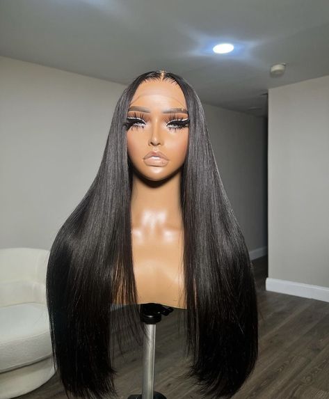 Straight Black Hair, Human Virgin Hair, Straight Lace Front Wigs, Raw Hair, Custom Wigs, Front Lace Wigs Human Hair, Hair Collection, Baddie Hairstyles, Hair Lace