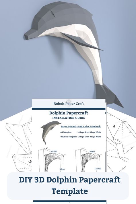 Create your own stunning 3D papercraft fox head with this printable origami animal sculpture PDF template. Perfect for a unique and stylish addition to your home decor, this DIY project is easy to assemble and makes for great wall art. Download the template instantly and get started on your paper crafting project today. Explore more papercraft templates, printable wall art, and DIY home decor projects on our website.papercraft papercraft templates, wall art, home decor, DIY home decor projects, Origami Template, Origami Dolphin, Origami Animal, Origami Templates, Diy Instagram, Papercraft Templates, Origami Animals, Educational Activities For Kids, Pinterest Group