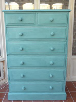 Chalk Painted Sideboard, Teal Painted Furniture, Annie Sloan Provence, Wood Staining, Zyla Colors, Painted Jewelry Armoire, Southwest Colors, Splash Of Colour, Lake Cabin