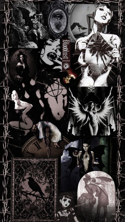 #alternative #gothic #goth #vampire #metal #dark #darkaesthetic #spooky #occult #witch #witchaesthetic #angel Goth Halloween Aesthetic, Goth Collage, Gothic Moodboard, Goth Moodboard, Gothic Collage, Occult Witch, Goth Vampire, W.i.t.c.h Aesthetic, Wallpaper Themes